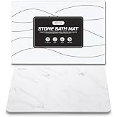 Nestiva Stone Bath Mat 16″ x 24″, Non-Slip Diatomaceous Marble Earth Bathroom Rug, Quickly Dry Absorbsent Mat for Bathroom, Toilet, Kitchen, Entry