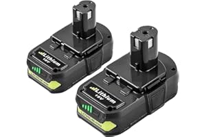 Ibanti P102 Replacement Battery for Ryobi 18V Battery P102 P103 P104 P105 P107 P108 P109 P122 Cordless Power Tools Compatible with Ryobi 18V Charger 2Packs 18V 3000mAh(Green)