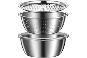 Germany Multifunctional Stainless Steel Basin, 2026 5-in-1 Germany Stainless Steel Shredding & Drainage Chopping Basin, Kitch