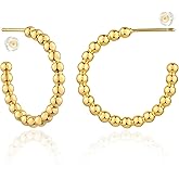 MEVECCO Gold Hoop Earring Sterling Silver Post Open Hoops 18K Gold Plated Small Hypoallergenic Gradual Earrings Jewelry for Her