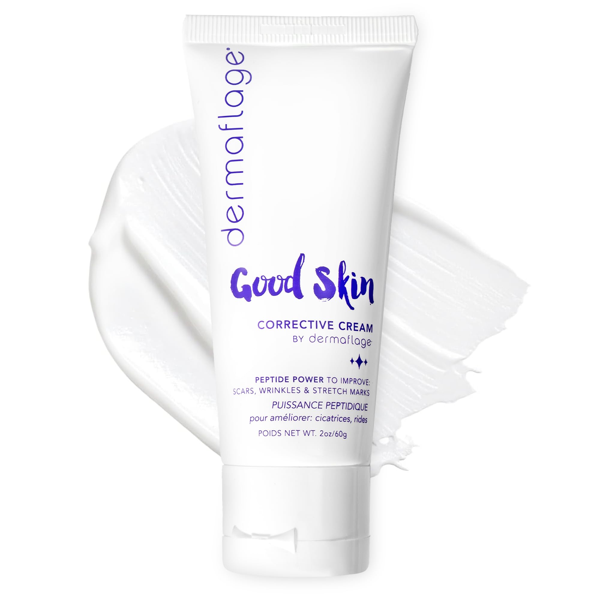Dermaflage Acne Scar Removal Good Skin Corrective Scar Cream - Fades Acne Scars, Surgical Scars, Stretch Marks Removal - Peptide-Powered Long-Lasting Hydrating Formula, 2oz