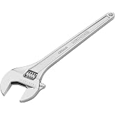 MAXPOWER 18" Adjustable Wrench, 2-1/8" Jaw Opening, Tapered Handle | Adjustable Spanner with SAE/Metric Scales, Polished Finish, and Comfort Grip &ndash; Perfect for Plumbing, Nuts, and Pipes