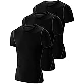 Sanke 3 Pack Boys Compression Shirt Youth Athletic Short Sleeve Undershirt for Football Baseball Baselayer Dry Sports Tee