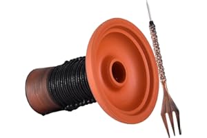 IMPACHETA Hookah Bowl Red Clay Shisha Perfect Work with Heat Management System and Foils Attach Poker Mace Twist Shape Shisha Fork Practical Hookah Accessories (Black)