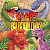 Creative Converting Dino Blast Happy Birthday 16 Count 3-Ply Paper Lunch Napkins