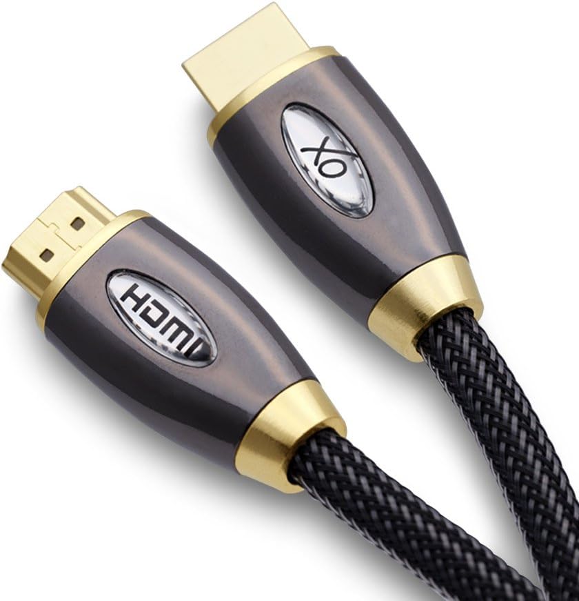 XO PRO GOLD 15m High Speed HDMI Cable (HDMI Type A, HDMI 2.1/2.0b/2.0a/2.0/1.4) - 4K, 3D, UHD, ARC, Full HD, Ultra HD, 2160p - for PS4, Xbox One, Wii, Sky Q, LCD, LED, UHD, 4k TVs - Black