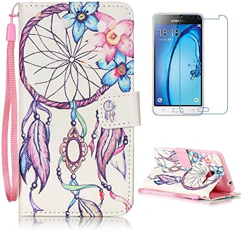 J3 Case, Express Prime Case, Amp Prime Case, Goforth2017 Premium PU Leather Flip Wallet Case with Free Screen Protector Samsung Galaxy J3 2015/ J3 2016/ J5 V/ Express Prime/ Amp Prime/ Sol