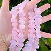 Adabele 15 Inch Natural Raw Healing Crystal Quartz Nugget Drilled Gemstone Loose Beads Rose Pink AB Titanium Coated Chakra Gem Stone Spacer for Jewelry Craft Making GA-B8
