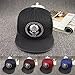 Kafeimali Men's Women's Hip-hop Hat Metal Skull Baseball Caps Sports Sun Hats (Black)