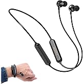 MOCANIO Neckband Bluetooth Headphones 9D Surround Sound HiFi Stereo Neck Hanging Noise Reduction in-Ear Wireless Earbuds 8 H Music Time IPX6 Waterproof Ultra-Lightweight Comfort for Sports/Office