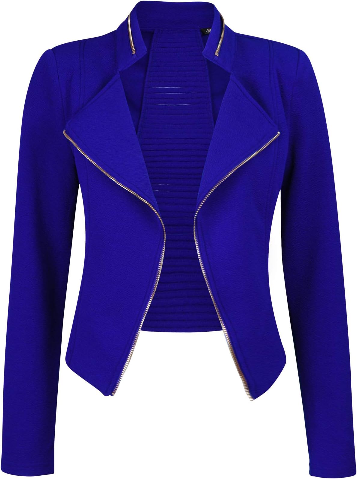 Womens Fleece Jacket Classic Crop Rider Zip UP Jacket