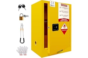 WETOXL 34 Gallon Flammable Cabinet 35H x 26W x 21D, Galvanized Steel Flammable Storage Cabinet, Adjustable Shelf for Commercial Industrial Home Use
