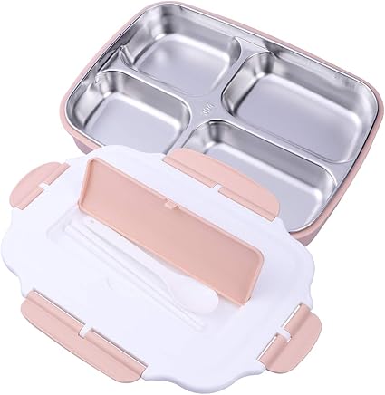 Amazon Ounona 弁当箱 保温 お弁当用 お箸とスプーン付き 1段 4仕切りこども 大人 女性 男性兼用 おしゃれ 携帯便利 ピンク Ounona 弁当箱 通販