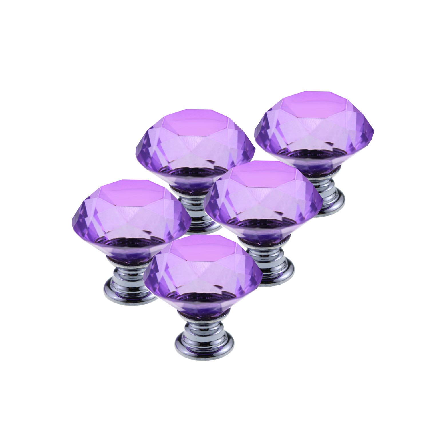 NEW 30mm Diamond Shape Crystal Glass Drawer Knobs Pulls, Purple 12 Pack eBay
