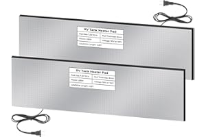 GEARBONE RV Tank Heated Pad, Holding Tank Anti-Freeze with Thermostat, 120V 7-1/4×25" Heating Pad for Fresh Water/Grey Water/Black Tank, Boat or RV Winter Travel -2PCS