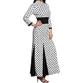 VERWIN 3/4 Sleeve Polka Dots Women's Maxi Dress Fall Winter Dress Elegant Cocktail Evening Party Dress