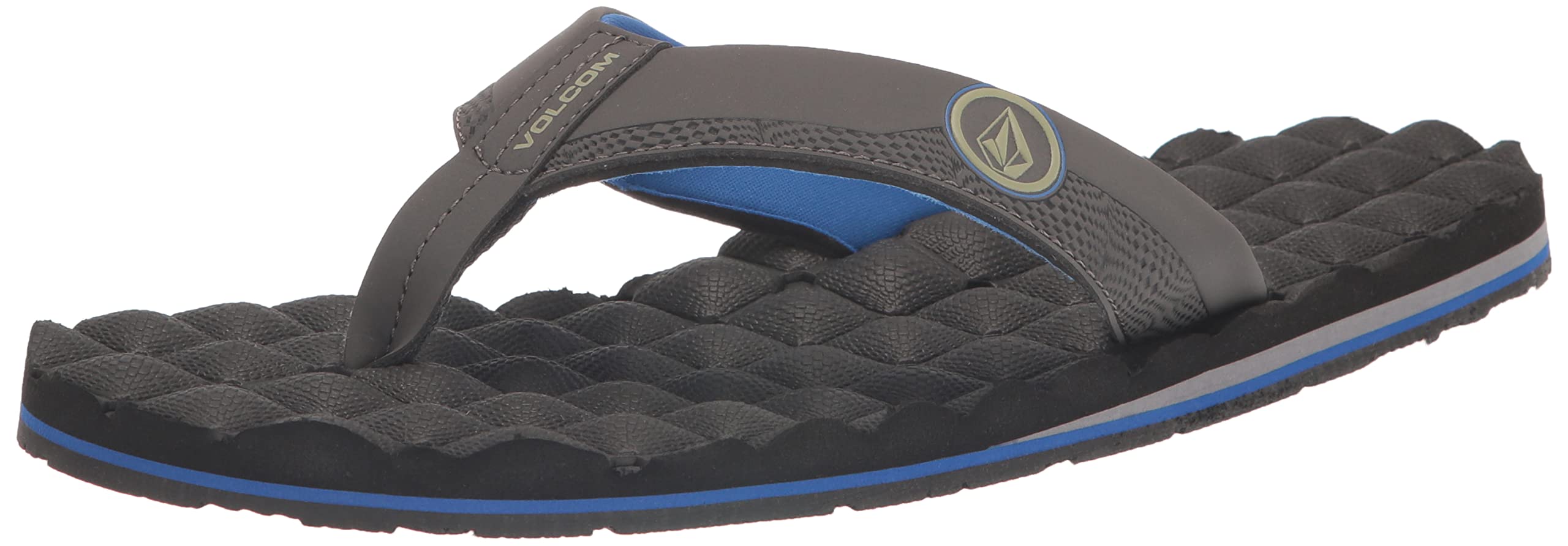 Volcom Vendor Men's Recliner Sandals – Water-Friendly Flip Flops with Recliner Comfort Foam Footbed, New Blue Combo, 10 Image