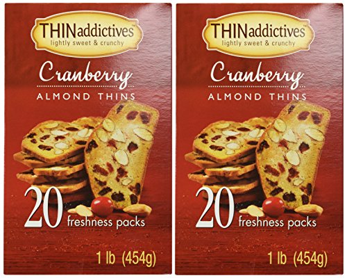 Thin Addictives Cranberry Almond Thins 20 Freshness Packs 1 Lb. Pack of 2)