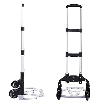 Ad Fresh Inditradition Multipurpose Foldable Hand Trolley for Luggage | for Home & Office Use | Aluminium, 110 cm (Silver) Luggage Trolley (Foldable)