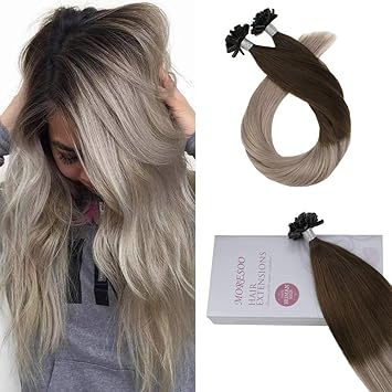 Moresoo Hair U Nail Tip Keratin Remy Human Hair Extension Color 4