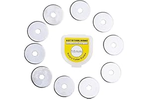 AUTOTOOLHOME 18mm Rotary Cutter Blades,10 Pack, Best for Crafters, Quilters, Scrap Bookers, Super Sharp For Neat Cuts, for OL