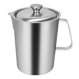 Consfly Stainless Steel Measuring Cup with Lid 2L