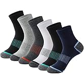 J.WMEET Men's Quarter Ankle Socks Athletic Running Hiking Cushion Performance Ventilation Sports Cotton Socks 6 Pack