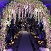 12 Pack 1 Piece 3.6 Feet Artificial Flowers Silk Wisteria Vine Ratta Hanging Flower for Wedding Garden Floral DIY Living Room Office Decor (Purple)