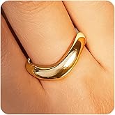 MARYLAX Gold Rings for Women, Non Tarnish 14K Gold Plated Stackable Finger Ring, Chunky Statement Ring Band CZ Pinky Ring Fashion Accessories Jewelry Birthday Gifts for Her