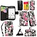 Cellularvilla Wallet Case for Samsung Galaxy Exhibit T599 T-mobile Pu Leather Wallet Card Flip Open Pocket Case Cover Pouch (Black Pink Flower)