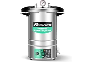 Mxmoonfree 19 Quart Timed Autoclave, Steam-pressurized Autoclave, 15psi at 121℃, Laboratory Grade 110V