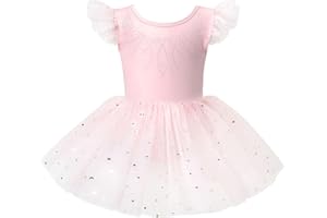 Girls Ballet Leotards Ruffle Sleeve Dance Dresses Toddler Ballerina Dress Outfits Girls Ballerina Training Tutu