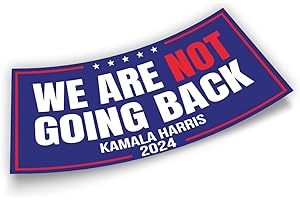 TAYTA (7.5x3.75) Kamala 2024 Bumper Sticker Kamala Harris Sticker Kamala We are Not Going Back Blue Vinyl Bumper Sticker for Car Bumper, Truck, Wall, Window, Waterproof UV-Resistant