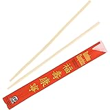 Royal Paper Premium Disposable Bamboo Chopsticks Sleeved and Seperated (Set of 100), 9"