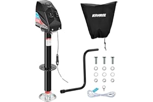 Kohree RV Electric Trailer Jack 5000lbs, Heavy Duty A-Frame Electric Power Tongue Jack with Waterproof Cover & LED Work Light
