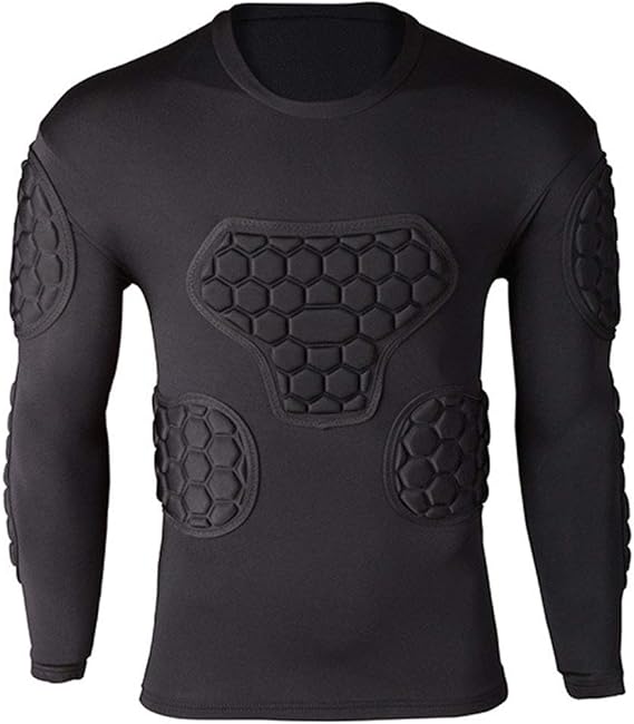 RED SHORE Men's Padded Football Compression Shirt,Body Safe Long Sleeve