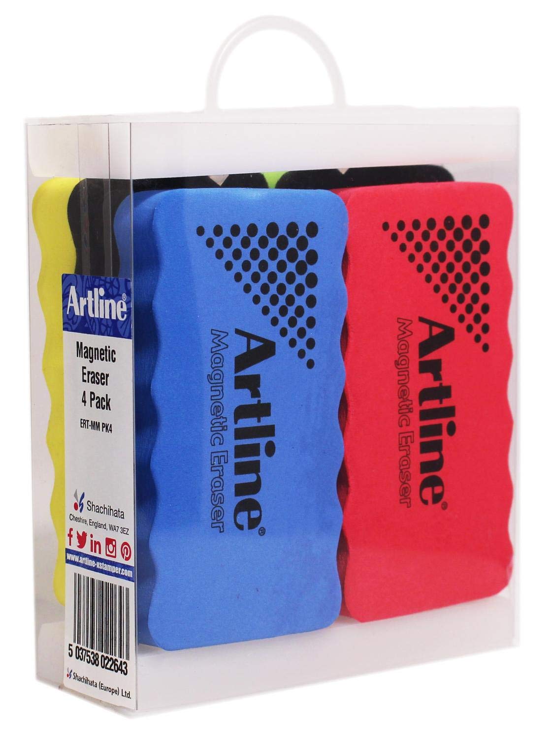 Artline Magnetic Whiteboard Eraser - Assorted (Pack of 4)