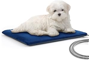Pecute Outdoor Pet Heating Pad, Automatic Inflatable Dog Heating Pad with Chew Resistant Cord, IPX7 Waterproof, Warming Cat H
