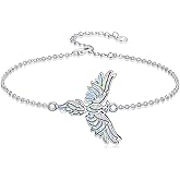 HPQQ Butterfly/Phoenix/Dove/Dragonfly/Hummingbird Bracelet for Women 925 Sterling Silver Opal Bracelet Dainty Link Jewelry Birthday Valentine's Day Gifts for Women Her