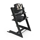 Stokke Tripp Trapp High Chair 2, Black - Includes Chair + Baby Set with Removable Harness for Children 6-36 Months - Adjustable, Ergonomic & Easy to Clean
