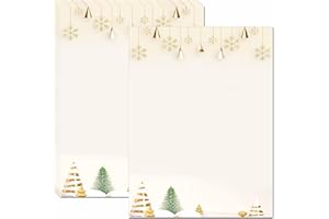 DUGUTUL Premium Festive Christmas Stationery Set Spread Holiday Joy, 48 Sheets, 8.5 x 11 Inches, 100gsm, Perfect for Personalized Gifts and Add Holiday Magic to Your Messages (A)