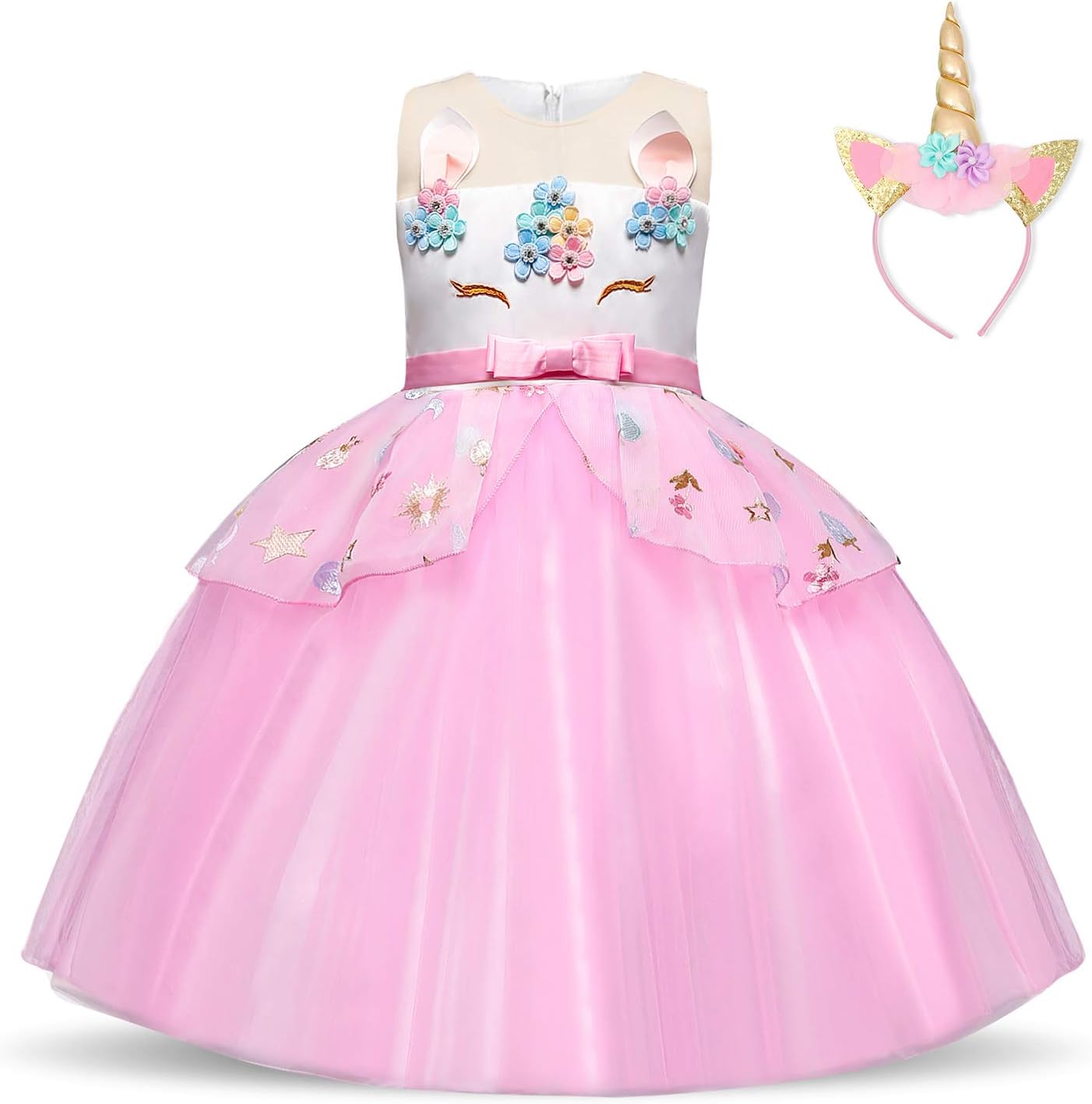 Flower Girls Unicorn Costume Dress Girl Princess Pageant Party Dress