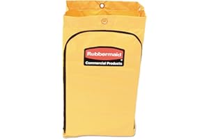 RUBBERMAID COMMERCIAL PRODUCTS Rubbermaid Commercial 1966719 Zippered Vinyl Cleaning Cart Bag, 24gal, 17 1/4w x 10 1/2d x 30 1/2h, Yellow
