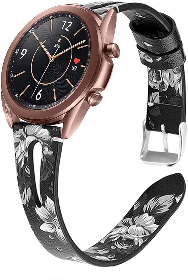 YSSNH 22mm Quick Release Watch Band Genuine Leather, Replacement for Galaxy Watch3 45mm Galaxy Watch 46mm Gear S3 Classic/Frontier Smart Watch with 22mm Luggs for Women