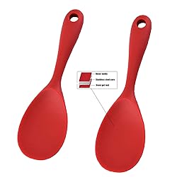 Silicone Rice Paddle Spoon Set of 2,Non Stick Heat