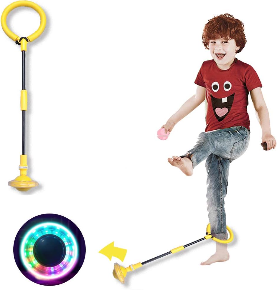 Cingfanlu Kids Foldable Ankle Skip Ball Flash Jump Colorful Sports Swing Ball, Fitness Jump Rope Fat Burning Game for Adults and Children