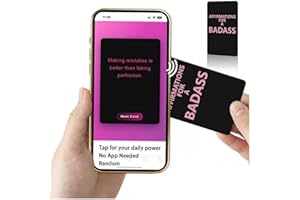 Beiskll Badass Affirmation NFC Card - Tap for 365 Digital Daily Motivational Inspirational Self Care for Women, Friend, Sister