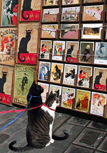 Cat Art Prints "Le Chat Noir " 8 !/2" X 11" Giclee, Original Gifts for Cat Lovers By Deborah Julian