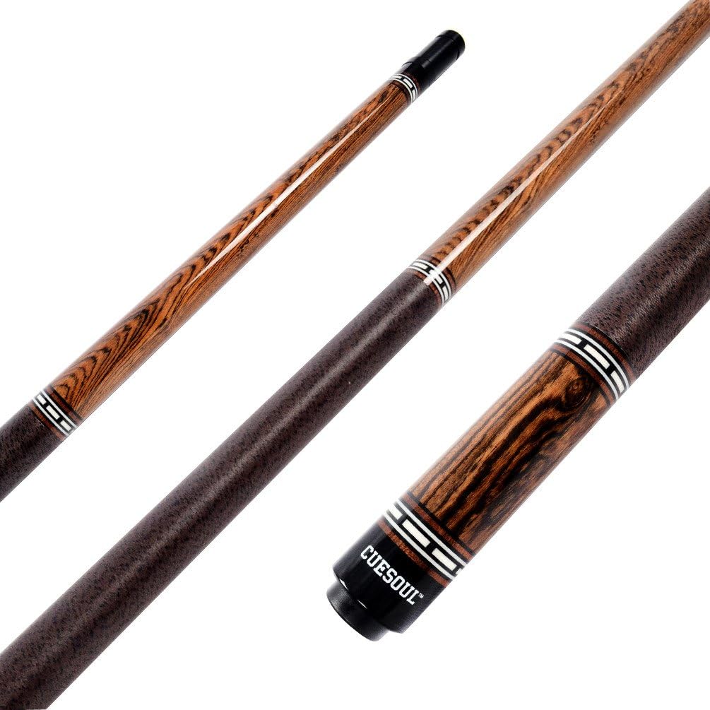 CUESOUL Handmade Ebony and Maple Wood 1/2 Jointed Billiard Pool Cue