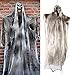 70In Halloween Ghost Decorations Scary Props Life Size Hanging Skeleton Flying Ghost Decor for Yard Outdoor Indoor Party (Yellow, 1 PCS)